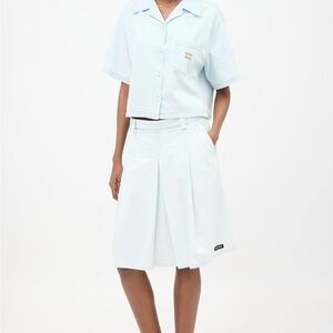 Miu Miu pleated chambray skirt